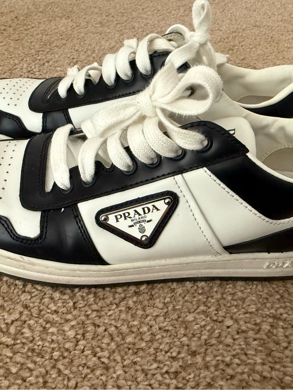 Prada White and Black downtown sneakers